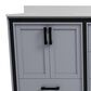 Lexora Home Ziva 72" Double Bathroom Vanity in Dark Grey with 2 cm White Cultured Marble Top and Rectangular Sinks, , large