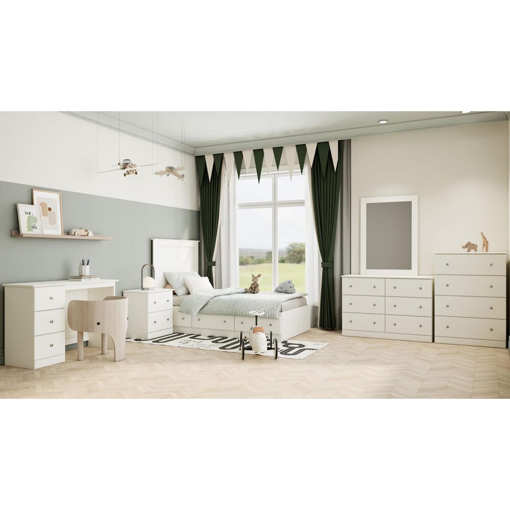 Lemoore Essential Twin Mates Bed in Rockport White, , large