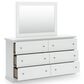 Ashley Bostwick Shoals 6-Drawer Dresser and Mirror in White, , large
