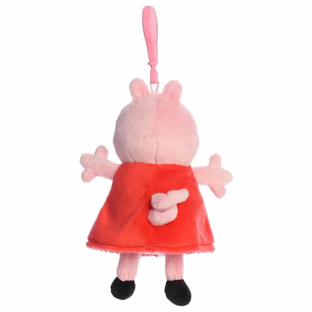 Aurora 4.5&quot; Peppa Pig Clip-On Plush in Pink and Red, , large