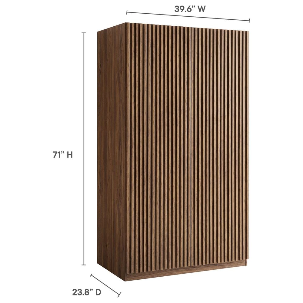 Modway Render 2-Door Wardrobe Closet in Walnut, , large
