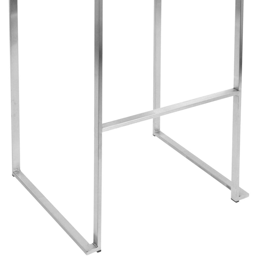 Lumisource Fuji Stackable Barstool with Black Faux Leather in Brushed Stainless Steel &#40;Set of 2&#41;, , large