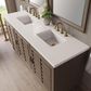 James Martin Vanities Portland 72" Double Bathroom Vanity in Whitewashed Walnut with 3 cm Lime Delight Quartz Top and Rectangular Sinks, , large