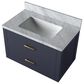 Lexora Home Castor 30" Single Bathroom Vanity in Blue with 2 cm White Carrara Marble Top and Rectangular Sink, , large