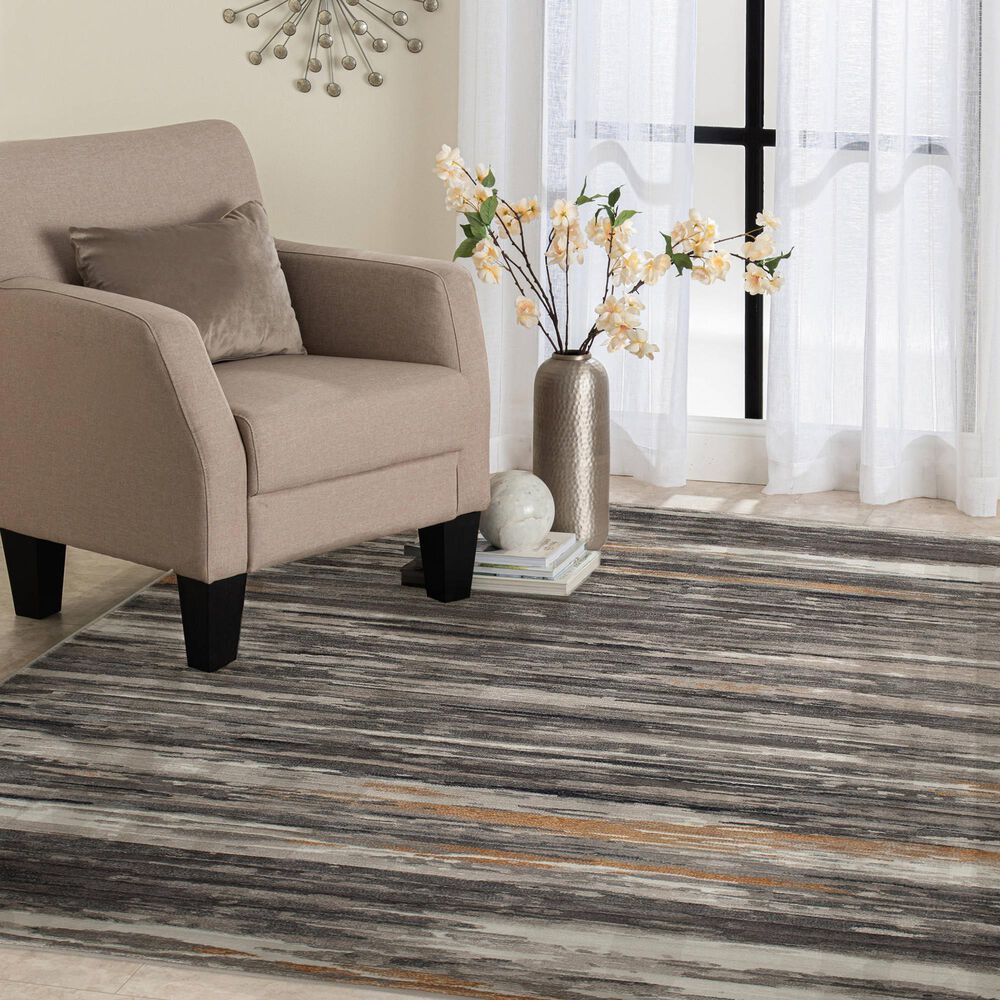 Central Oriental Adore Carena 7&#39;10&quot; x 9&#39;10&quot; Grey and Beige Area Rug, , large