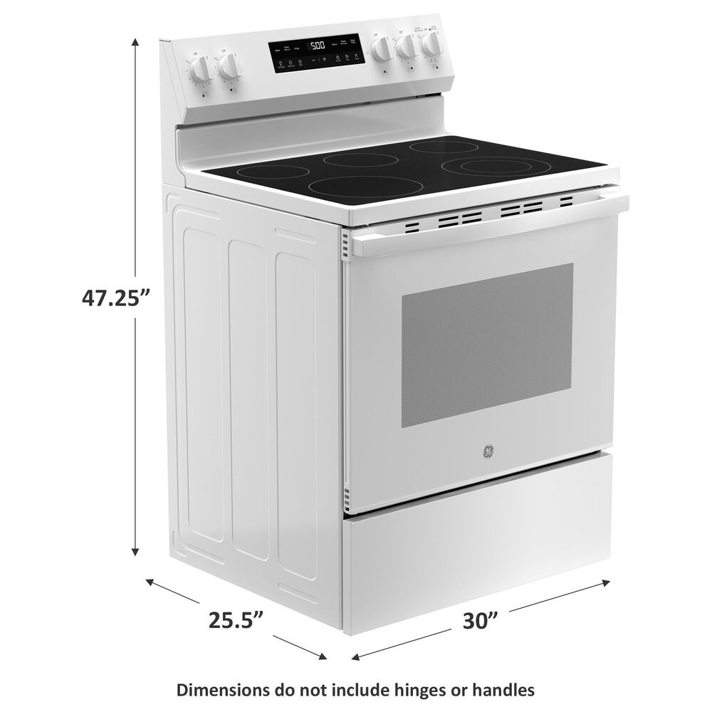 GE Appliances 30&quot; Freestanding Electric Range with Self-Clean in White, , large