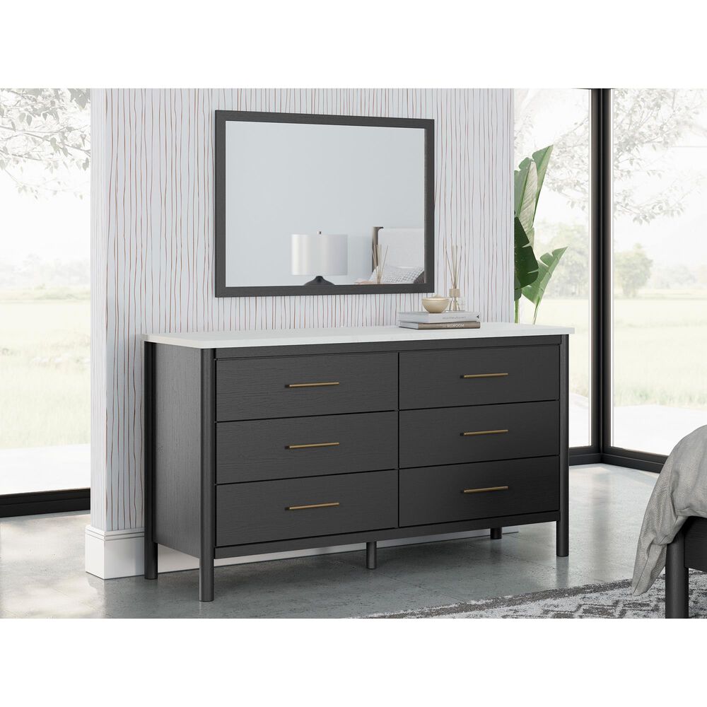 Ashley Cadmori 6-Drawer Dresser in Matte Black and White, , large