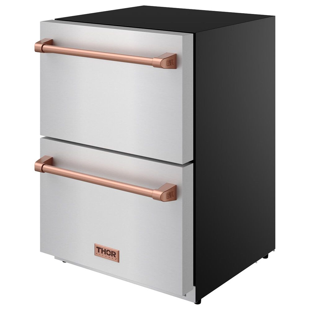 Thor Kitchen Gordon Ramsay 5.4 Cu. Ft. Undercounter Drawer Freezer with Rose Gold Handle Kit in Stainless Steel, , large