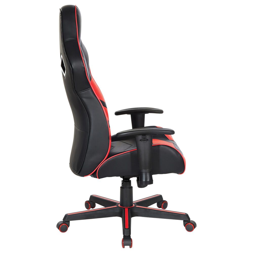 OSP Home Vapor Gaming Chair in Black and Red, , large