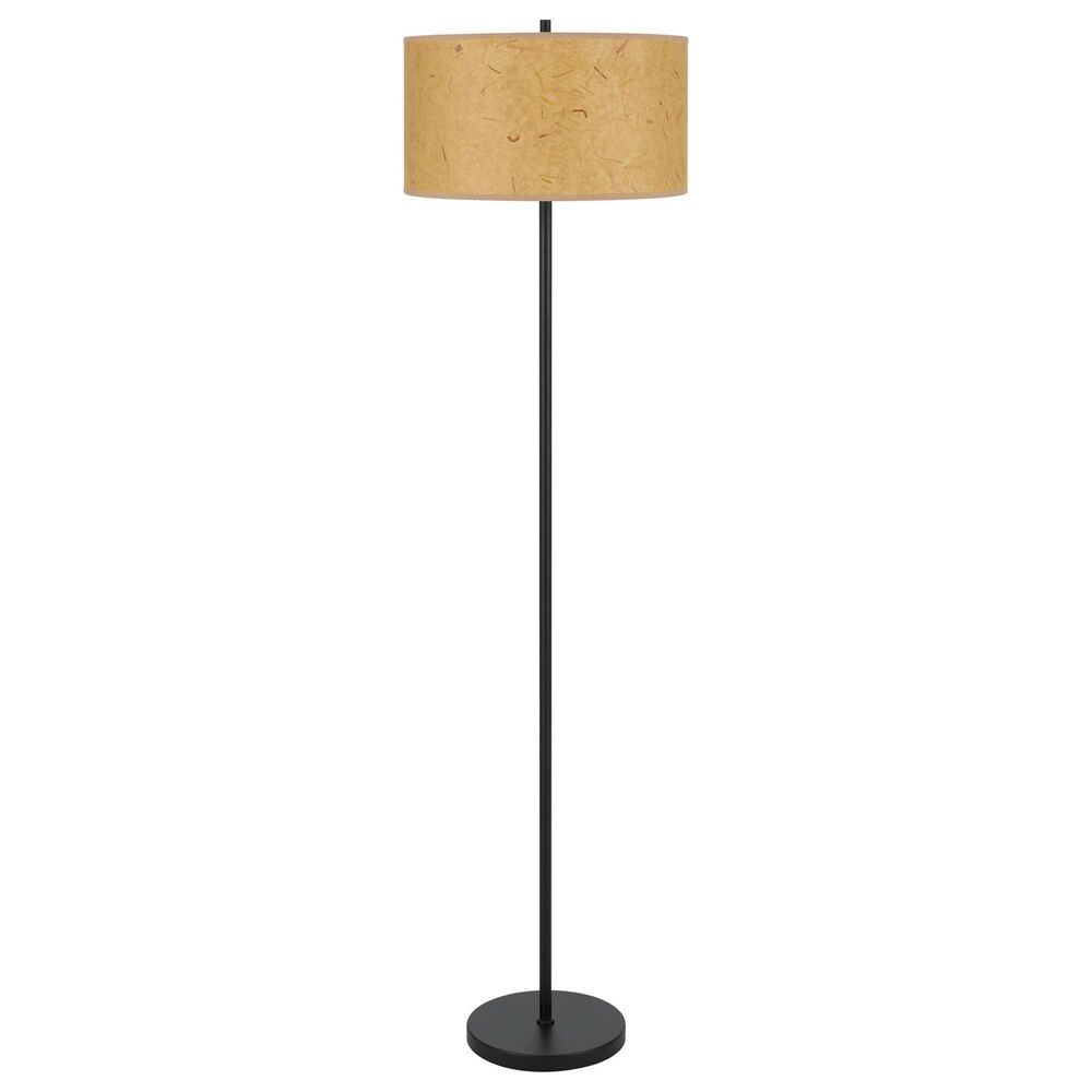 Cal Lighting Octavia Pole Lamp with Brown Paper Shade in Black, , large