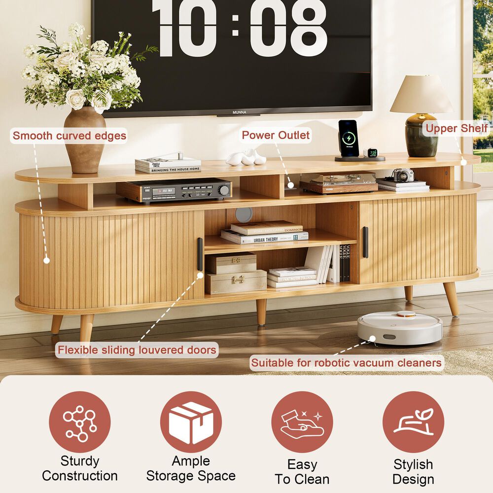 HOMLUX 70" TV Stand in Natural Stone, , large