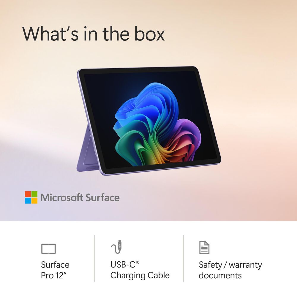 Microsoft Surface Pro Copilot+ PC 12&quot; Touch-Screen Tablet - Qualcomm Snapdragon X Plus - 16GB RAM - 512GB UFS - Windows 11 Home - Wi-Fi Only - Violet - Device Only - &#40;Latest Model&#41;, , large
