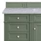 James Martin Vanities Brittany 60" Single Bathroom Vanity in Smokey Celadon with 3 cm Carrara White Marble Top and Rectangular Sink, , large