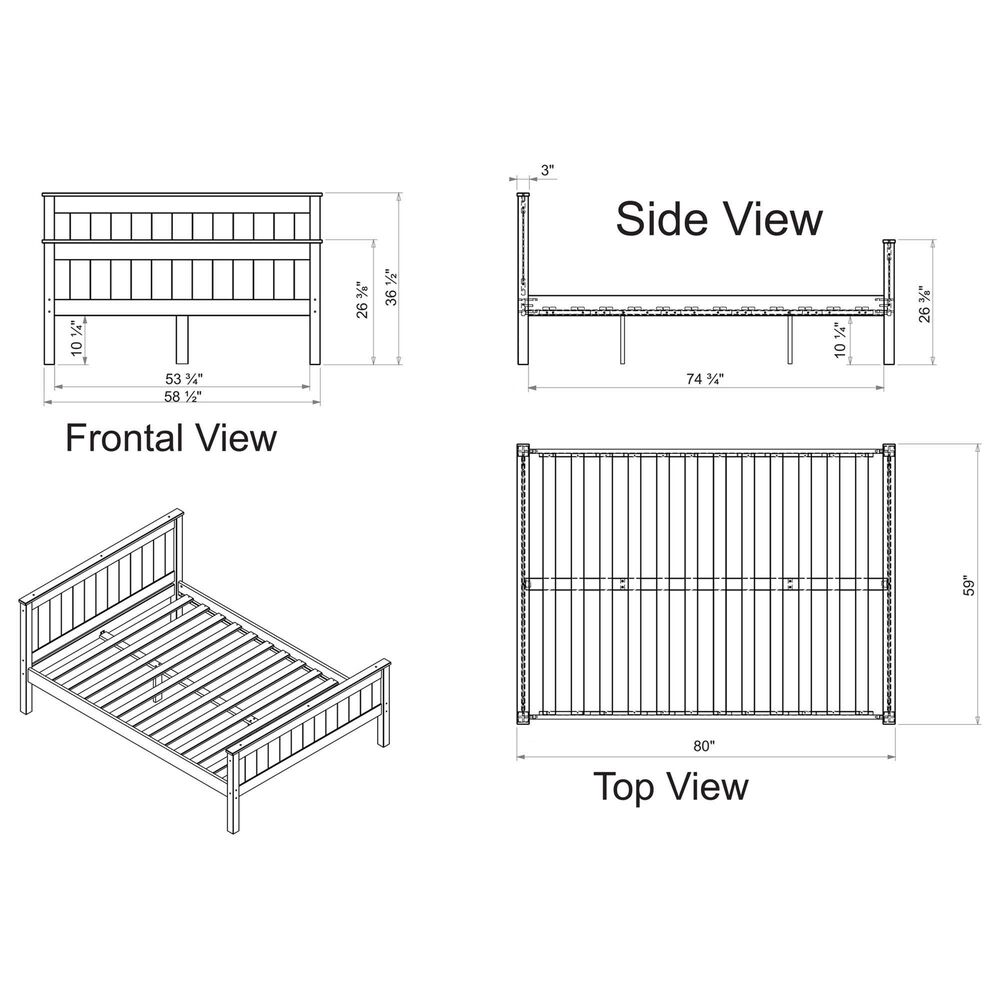 Timberlake Harmony Full Bed in Dove Gray, , large