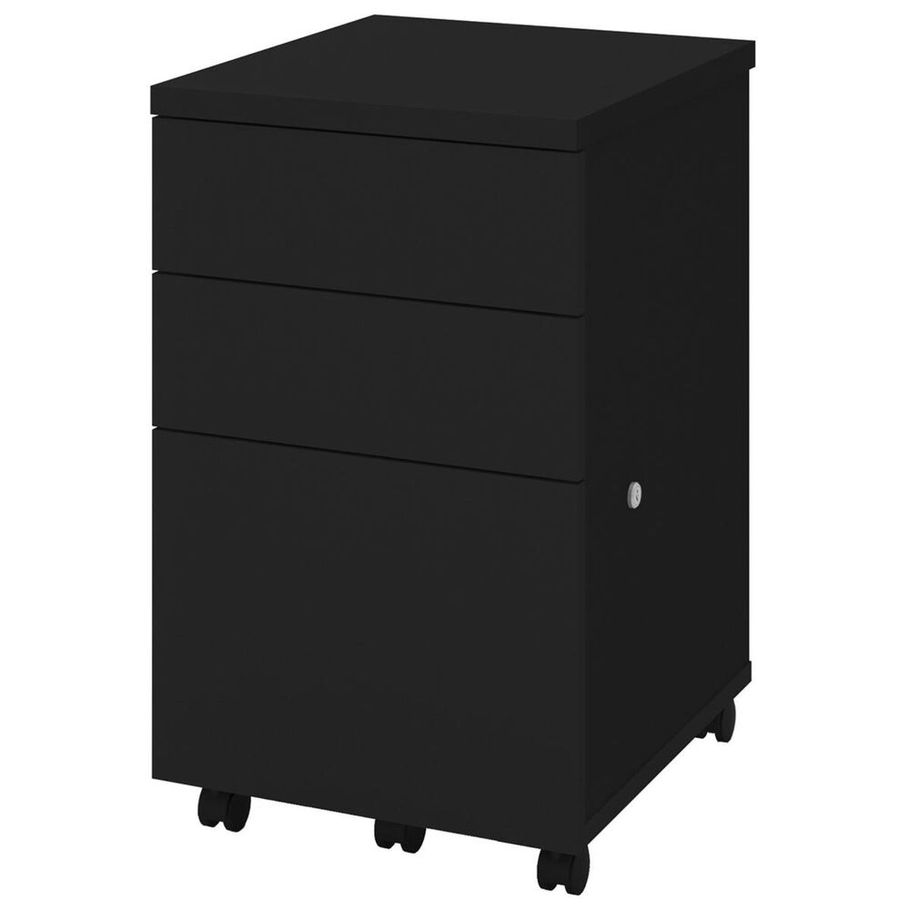 Bestar Mobile Filing Cabinet in Black, , large