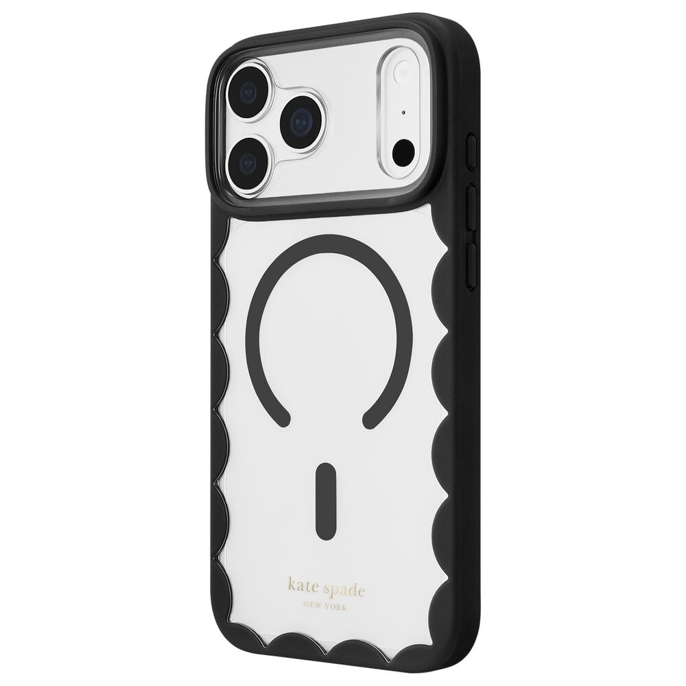 Kate Spade Silicone Scallop MagSafe Case for Apple iPhone 18 Pro/17 Pro in Black and Clear, , large