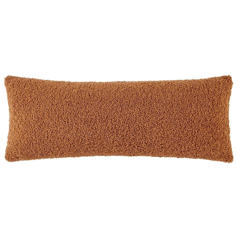 HiEnd Accents Teddy 14" x 36" Throw Lumbar Pillow in Caramel, , large