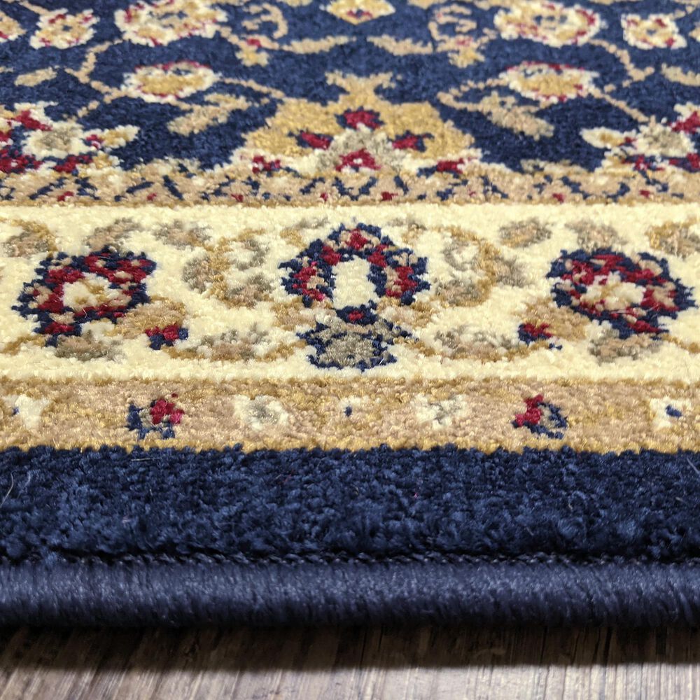 Radici USA Como 1597 Navy 5'3" Round Area Rug, , large