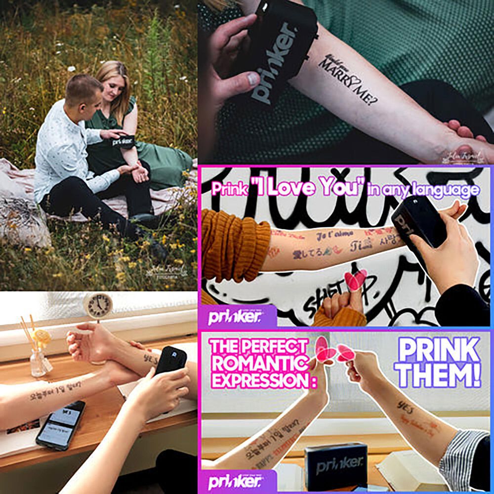 Prinker S Series Temporary Tattoo Printer with Black and Color Ink in Black, , large