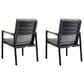 Blue River Crown Outdoor Dining Chair with Dark Gray Cushion in Black and Teak (Set of 2), , large