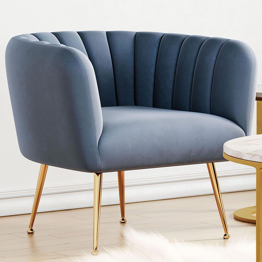 Zuo Modern Deco Accent Chair in Gray Velvet, , large