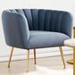 Zuo Modern Deco Accent Chair in Gray Velvet, , large