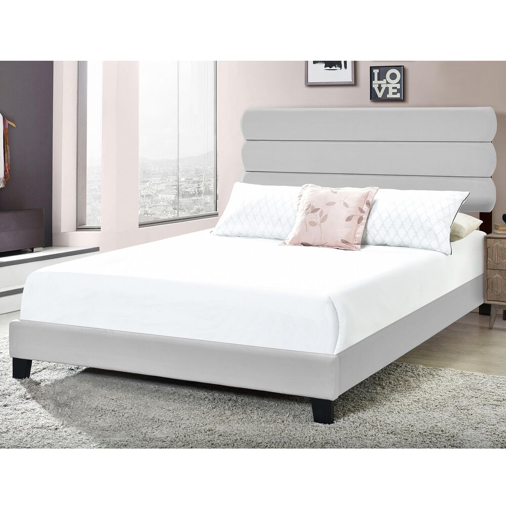 Accentric Approach King Slat Bed in Gray, , large