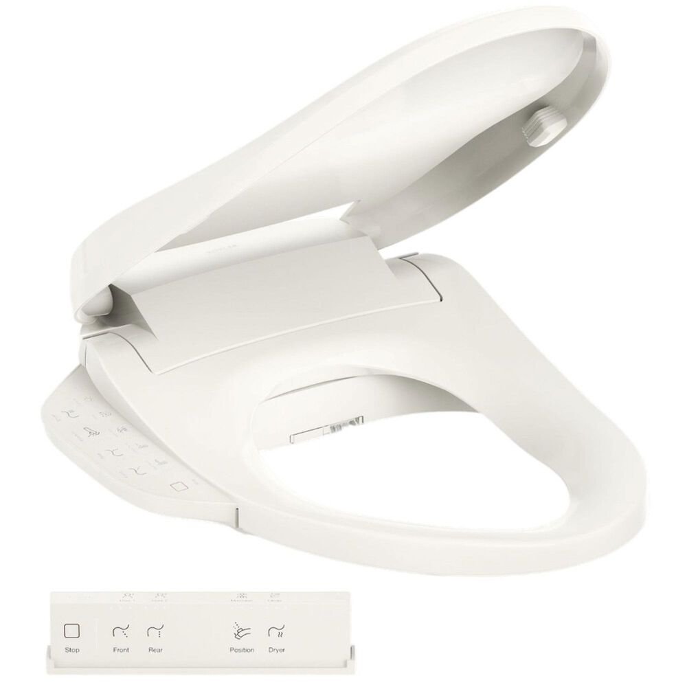 Kohler PureWash E725 Elongated Bidet Toilet Seat with Remote Control in Biscuit, , large