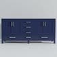 Lexora Home Jacques 72" Double Bathroom Vanity in Navy Blue with 2 cm White Quartz Top and Rectangular Sinks, , large