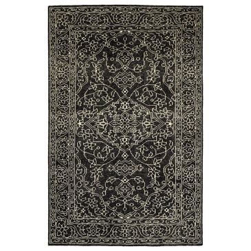 Kaleen Rugs Herrera 9" x 12" Charcoal and Ivory Area Rug, , large