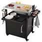 HOMLUX 39.5" Outdoor Kitchen Island in Black and Stainless Steel, , large