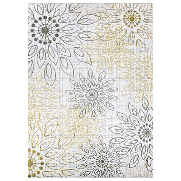 Couristan Calinda Summer Bliss 6"6" x 9"6" Gold, Silver and Ivory Area Rug, , large