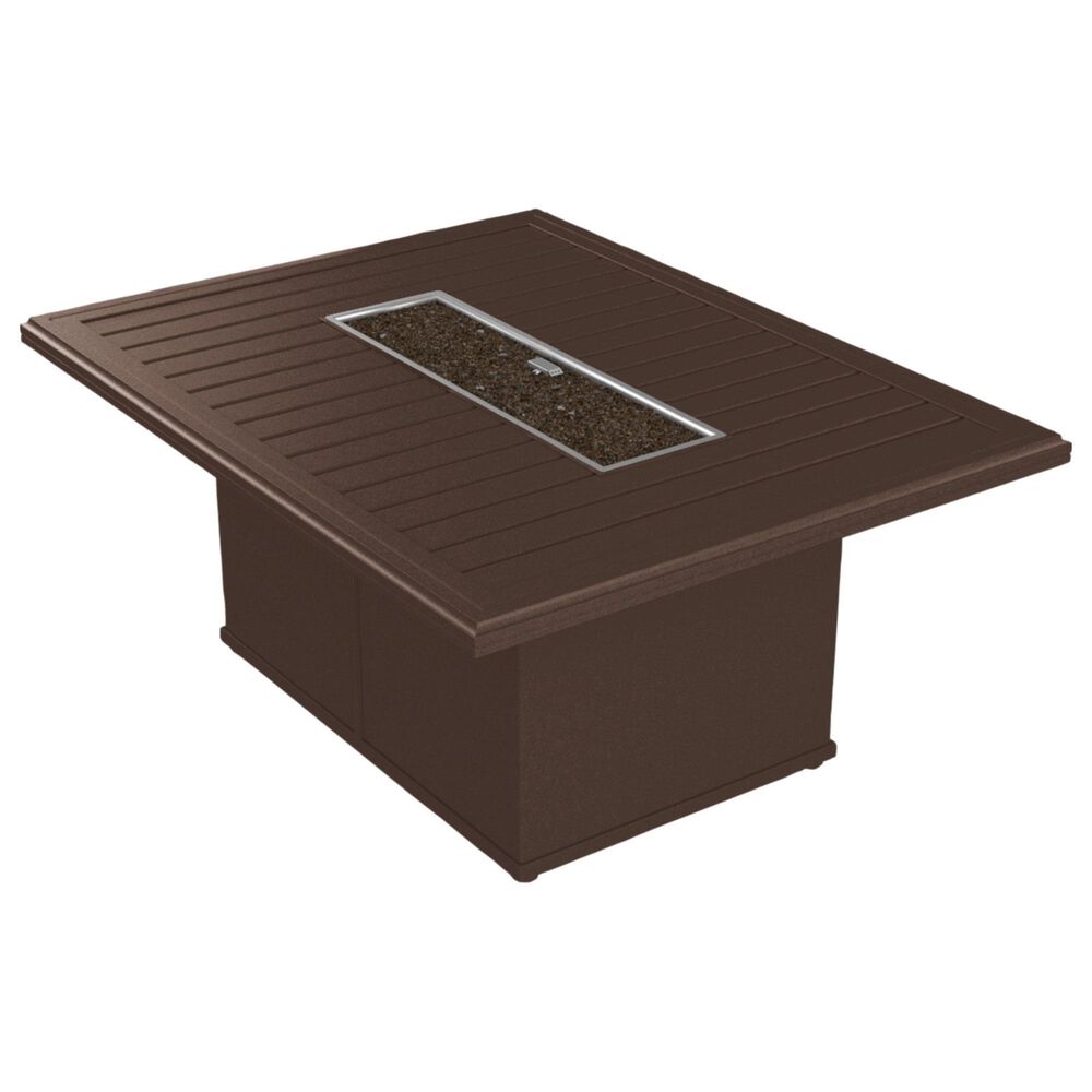 Tropitone Banchetto Rectangular Fire Pit Table in Rich Earth, , large