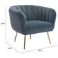Zuo Modern Deco Accent Chair in Gray Velvet, , large