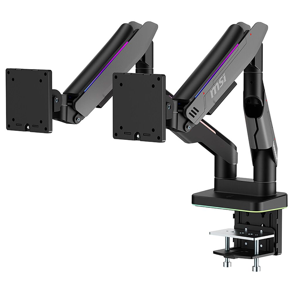 MSI Full-Motion Dual Monitor Mount for 17&quot;-35&quot; Screen in Matte Black and Painted Grey, , large