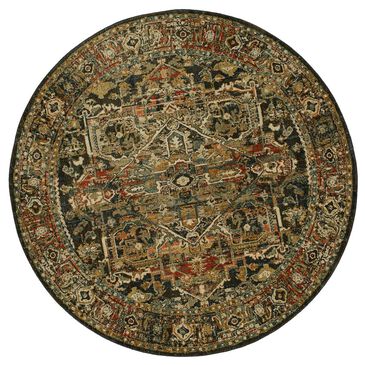 Karastan Spice Market Alacantra 90807-50130 8" Round Sapphire Area Rug, , large