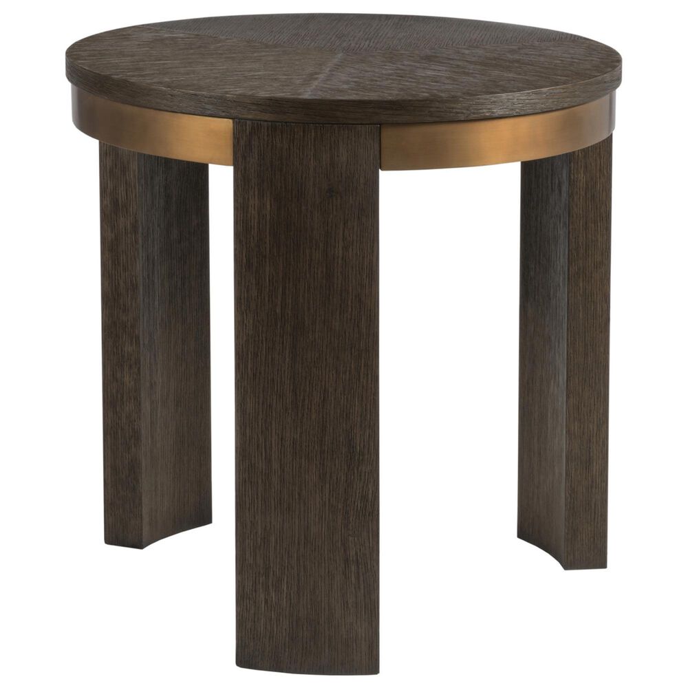 Artistica Home Andare End Table in Dry Brown and Antiqued Brass, , large