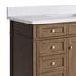 James Martin Brittany 48" Single Bathroom Vanity in Pecan with Single Hole 3 cm White Zeus Silestone Top and Rectangular Sink, , large