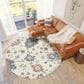 37B Hatay HY4 8" Round Ivory Area Rug, , large