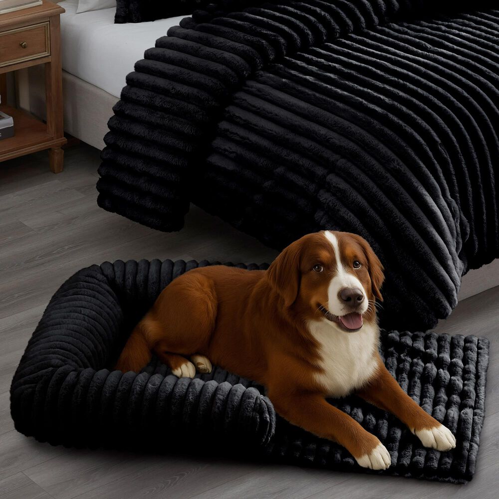Hallmart Collectibles Chaise Sofa Large Black Pet Bed, , large