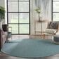 Nourison Positano 8" Round Aqua Indoor/Outdoor Area Rug, , large