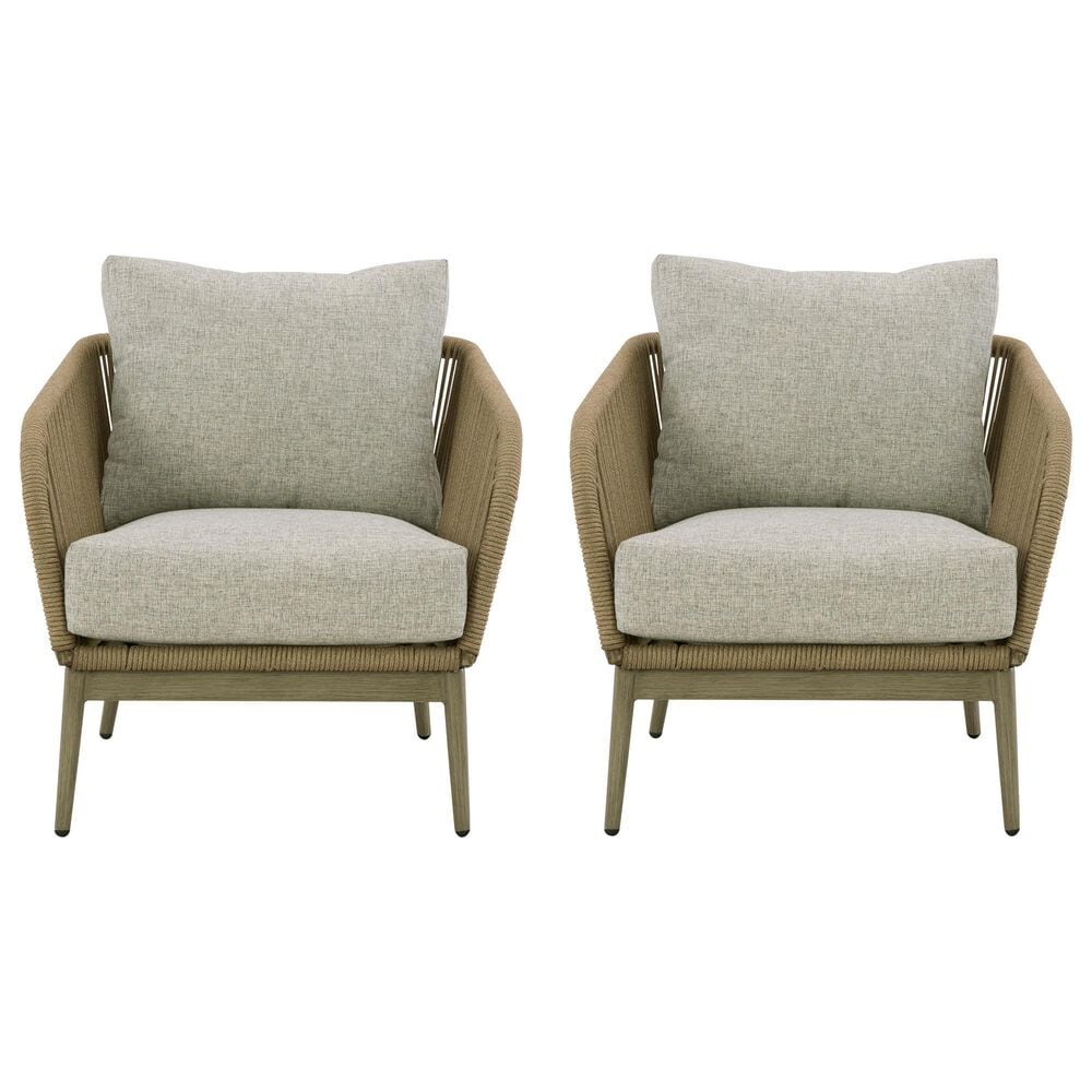 Ashley Swiss Valley Patio Lounge Chair in Beige &#40;Set of 2&#41;, , large