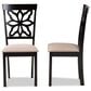 Baxton Studio Samwell Side Chair with Sand Cushion in Dark Brown (Set of 2), , large