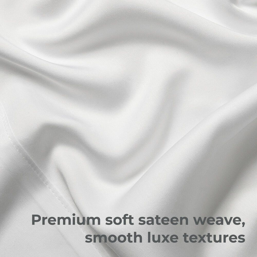 Cariloha Resort 4-Piece Split-Head King Bamboo Bed Sheet Set in White, , large