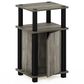 HOMLUX Brahms 3-Tier End Table in French Oak Grey and Black, , large