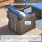 HOMLUX 8-Piece Patio Conversation Set with Fire Pit Table in Navy Blue, , large