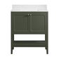 37B Ravello 30" Single Bathroom Vanity Cabinet in Deep Olive Green with Marble Top and Backsplash, , large