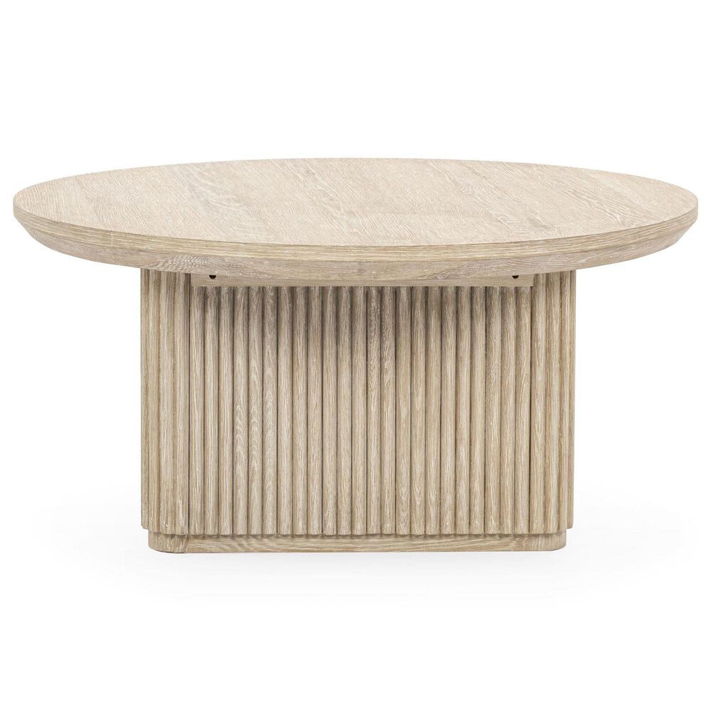 Classic Home Vander Round Coffee Table in Cream Washed, , large