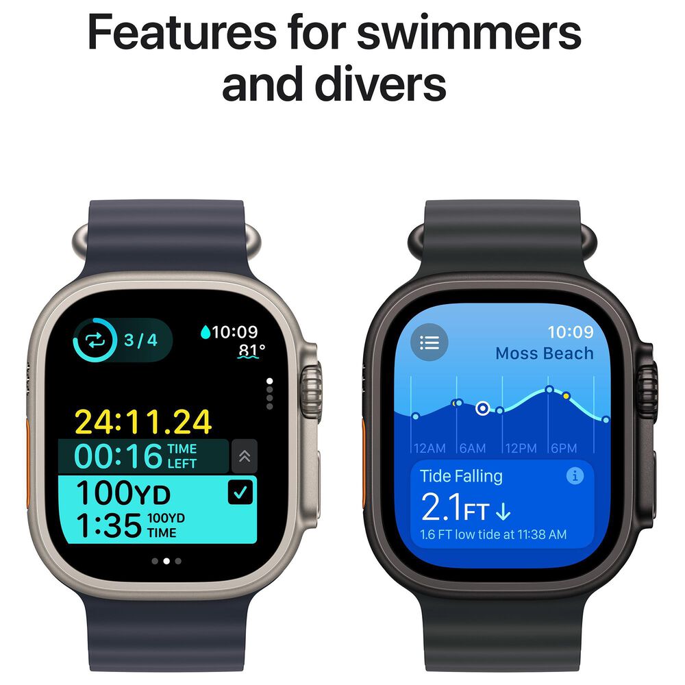 Apple Watch Ultra 2 GPS + Cellular 49mm Black Titanium Case with Black Ocean Band, , large