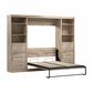 Bestar Pur 130" Full Murphy Storage Bed in Rustic Brown, , large